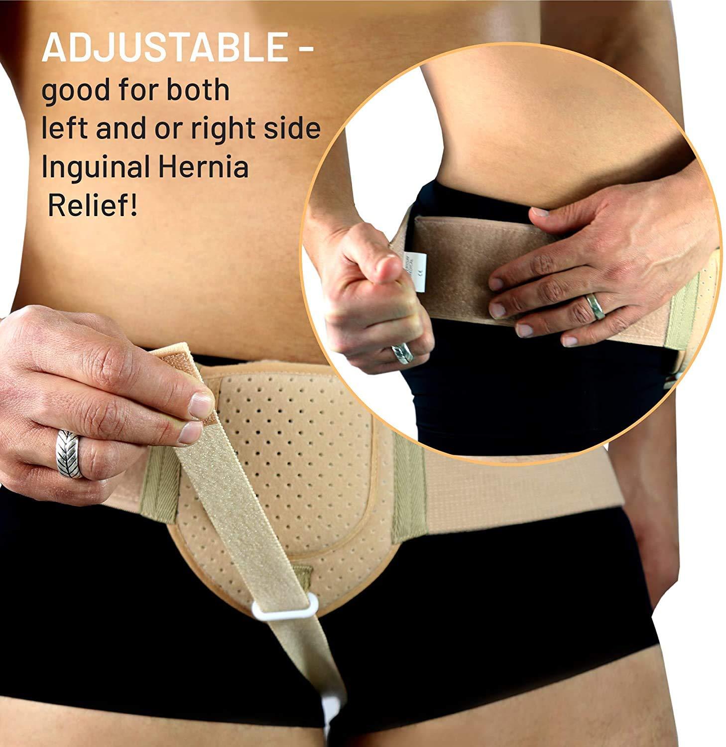 Everyday Medical Everyday Medical Inguinal Hernia Support Belt for Men I Fits Left or Right Side I Post Surgery Men and Womens Hernia Support Truss for Inguinal, Groin Hernias I Adjustable Waist Strap I Beige | S/M
