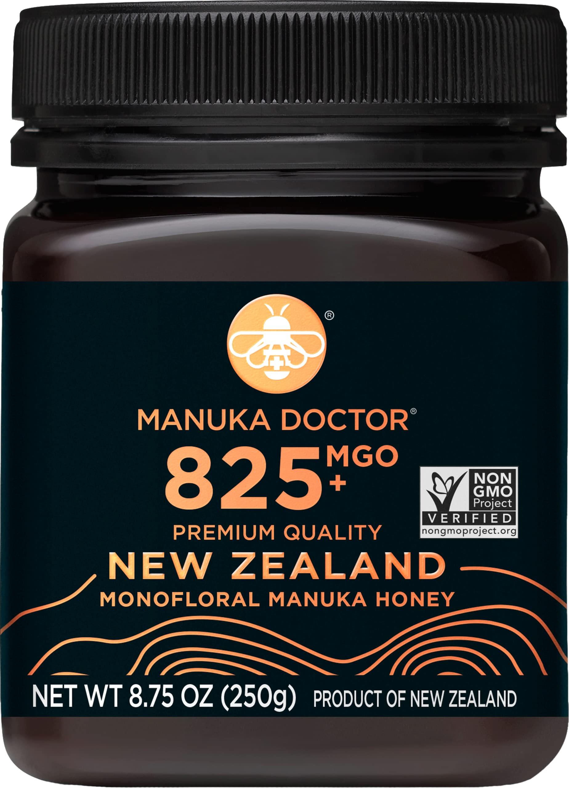 Manuka Doctor MANUKA DOCTOR - MGO 825+ Manuka Honey Monofloral, 100% Pure New Zealand Honey. Certified. Guaranteed. RAW. Non-GMO (8.75 oz)