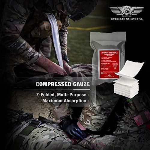 EVERLIT EVERLIT Emergency Trauma Kit, CAT GEN-7 Tourniquet 36" Splint, Military Combat Tactical IFAK for First Aid Response, Gun Shots, Severe Bleeding Control (OD Green)