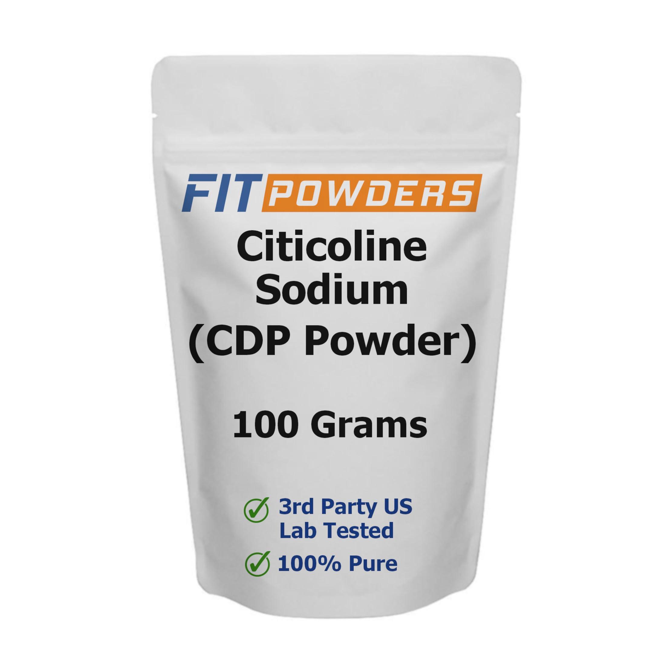 FitPowders FitPowders Citicoline Powder, CDP Choline Powder 100% Pure with Scoop, Non-GMO, Cognitive Supplement for Memory and Learning (100 Grams)