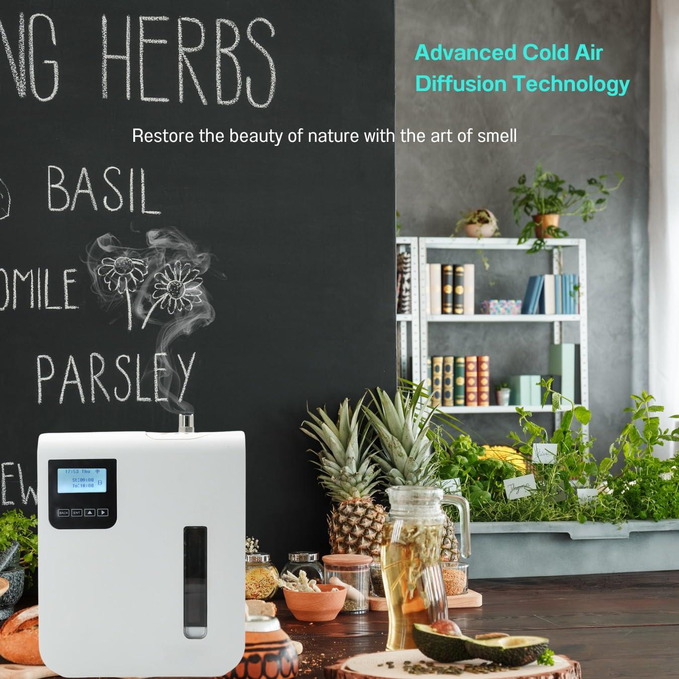 USMLMOOT USMLMOOT Smart Scent Air Machine for Home - Waterless Essential Oil Diffuser with Cold Air Diffusion Technology, HVAC Scent Diffuser 300ml for Large Room, Professional Atomizing Cover Up to 2,000 SF.