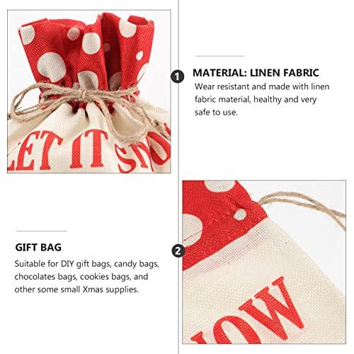 Gadpiparty Gadpiparty 2pcs Cartoon Bag Jewelry Bags Chrismas Bags Prensents Bag for Xmas Christmas Santa Pouches Burlap Bag Xmas Party Favor Bag Linen Sack Drawstring