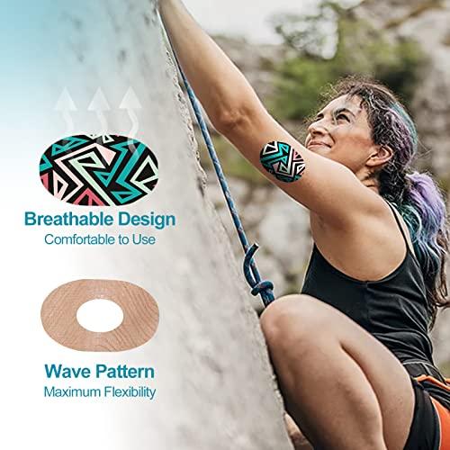 lurexes Adhesive Patches for Abbott Freestyle Libre and for Medtronic Guardian Sensor Waterproof and Sweatproof CGM Sensor Patches Continuous Glucose Monitor Protection Cover for 10-14 Days (24 Pack, Oval)
