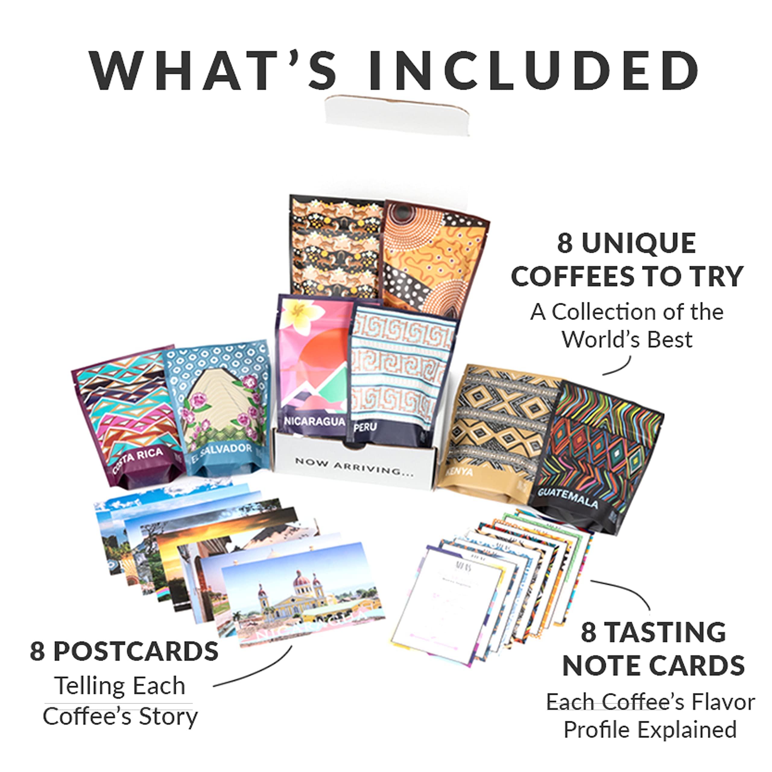 Atlas Coffee Club Atlas Coffee Club World of Coffee Discovery Set - Gourmet Coffee Gift Sampler - 8-Pack Variety Box of the Worlds Best Single Origin Coffees - Whole Bean