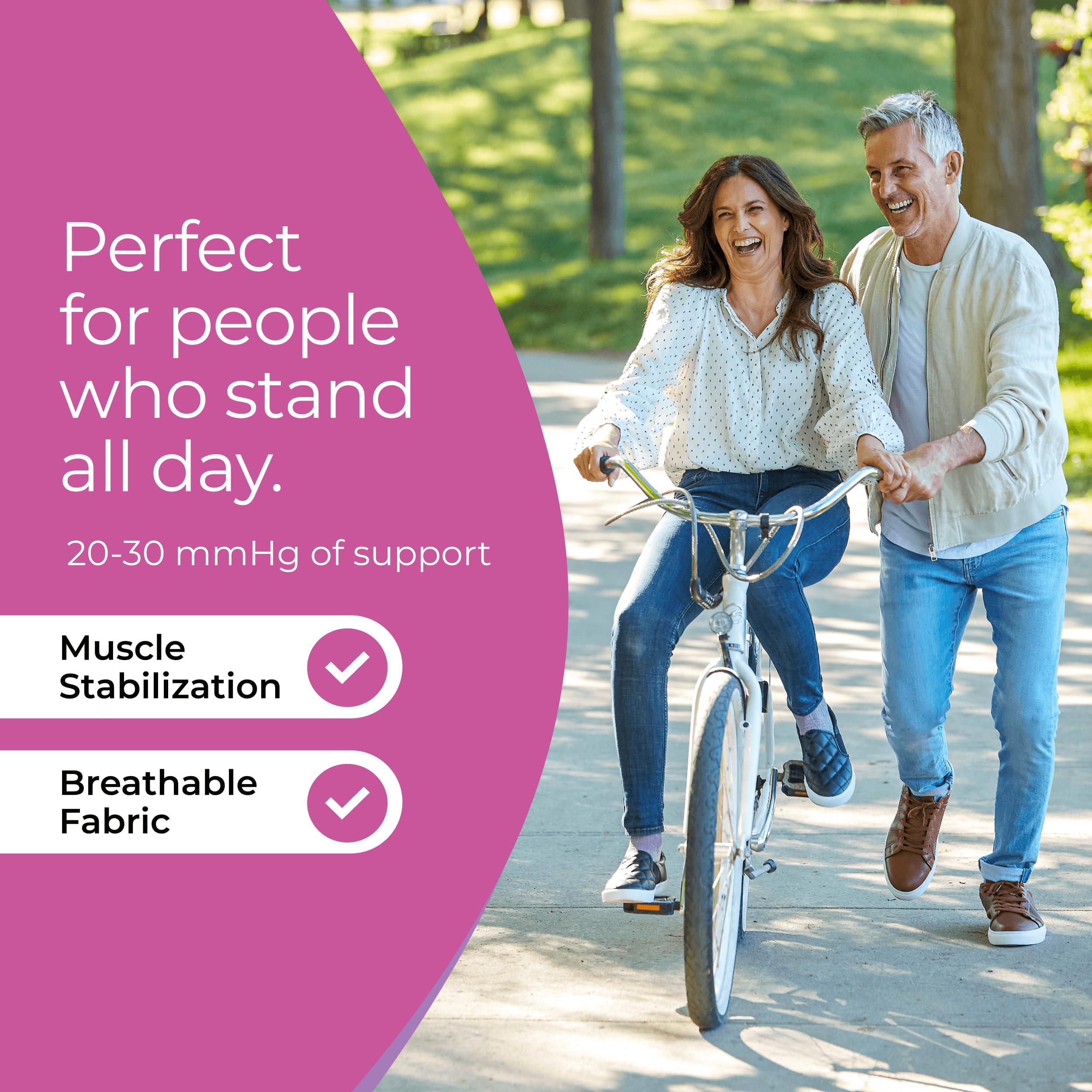 Sigvaris Sigvaris Women\'s Style Linen Compression Socks 20-30mmHg - Hypoallergenic, Lightweight, Breathable & Sustainable - Large Long - Lavender