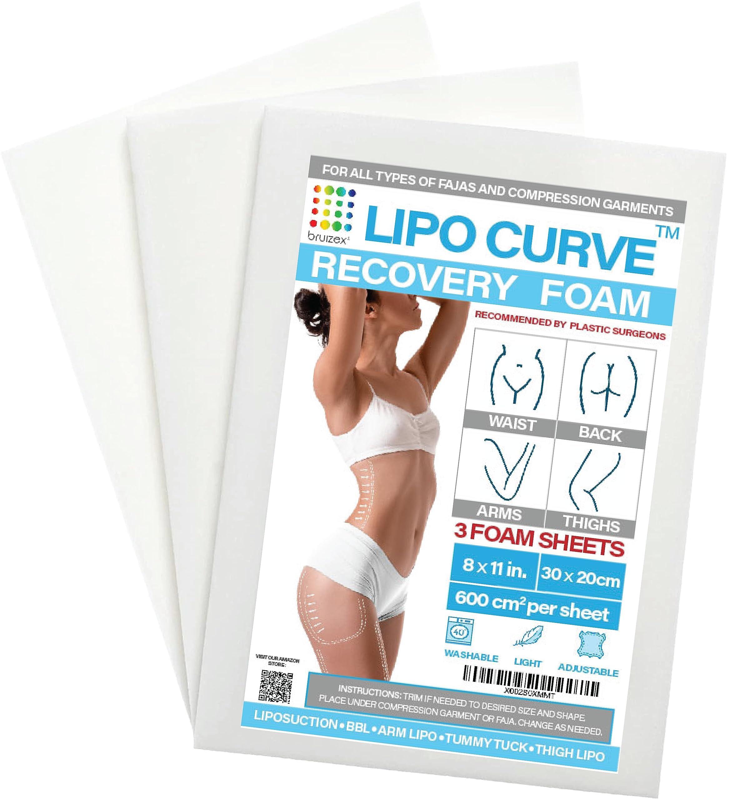 Bruizex Lipo Foam Post Surgery Pads, Liposuction Recovery Foam Boards, Compatable with Compression Garment Sheets, Faja, Abdominal Binder, Waist Trainer, Belly Wrap, BBL Pillow, Foam Boards, 3-Pack
