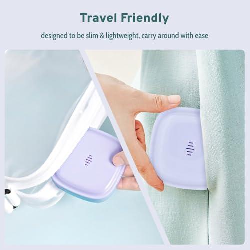 Maobuli Transparent Slim Retainer Case, Stylish Small Aligner Case, Thin Night Guard Case with Vent Holes, Portable Retainer Holder Compatible with Invisalign(Dark Grey)