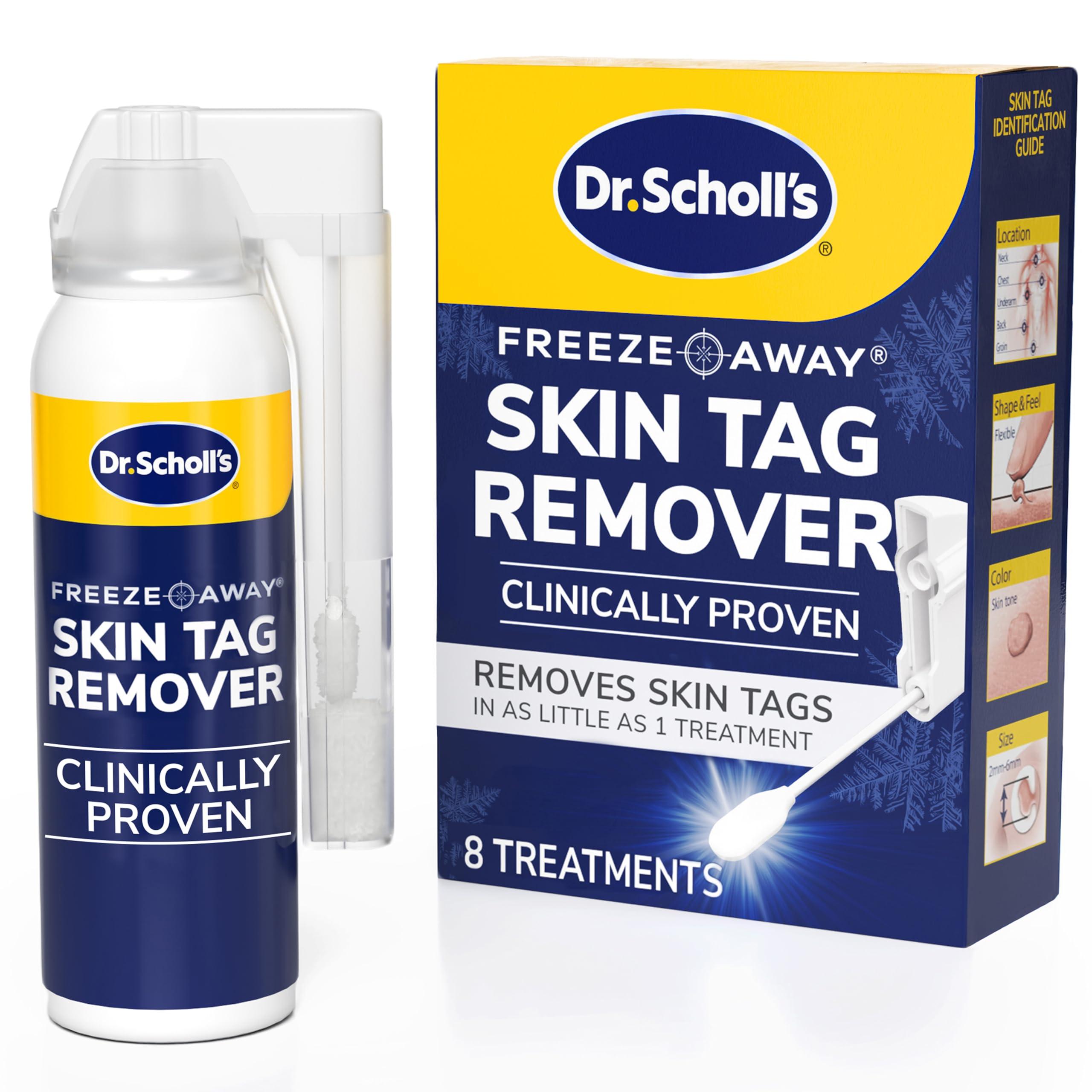 Dr. Scholl's Dr. Scholl's Freeze Away Skin Tag Remover - The First FDA Cleared, at Home Skin tag Removal kit. Clinically Proven Skin tag Removal in as Little as 1 Treatment. 1 Skin tag Removal kit, 8 Treatments.