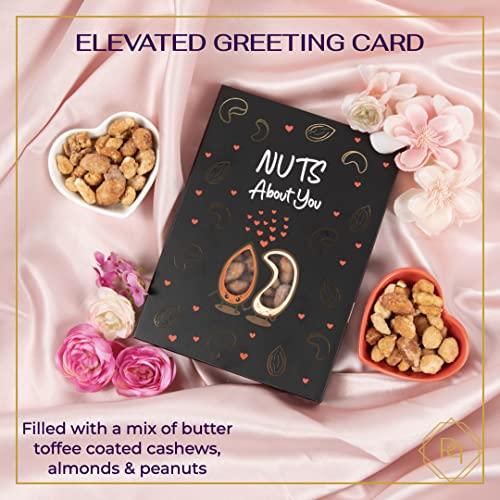 Purple Plum Goodiegram Greetings Nuts About You - Greeting Card filled with Nuts or Chocolates - Candy & Chocolate Gift for Valentines Day & Anniversary (Butter Toffee Mixed Nuts)