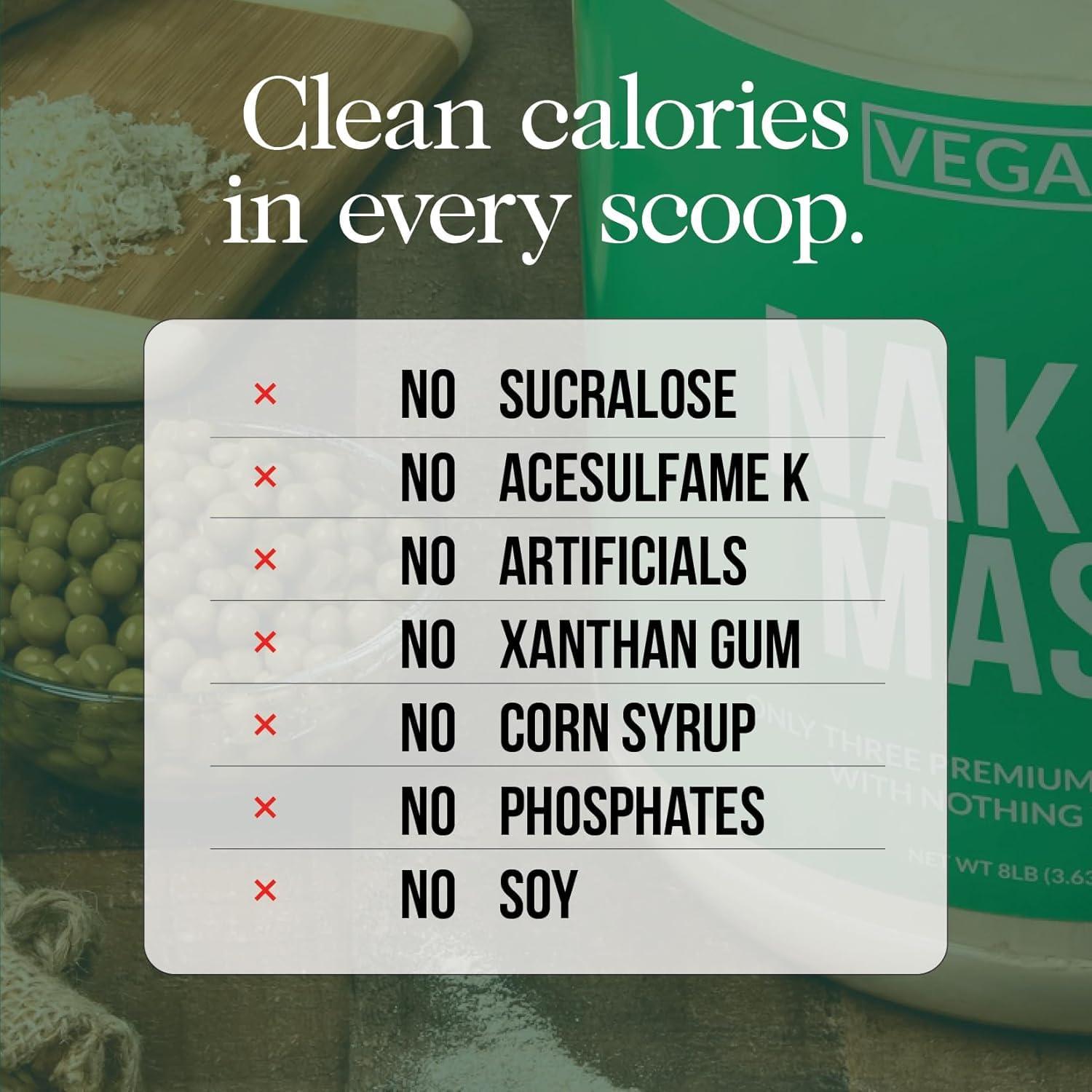 NAKED nutrition NAKED Mass - Chocolate Vegan Weight Gainer - 8Lb Bulk, GMO Free, Gluten Free, Soy Free & Dairy Free. No Artificial Ingredients - 1,280 Calories - 11 Servings