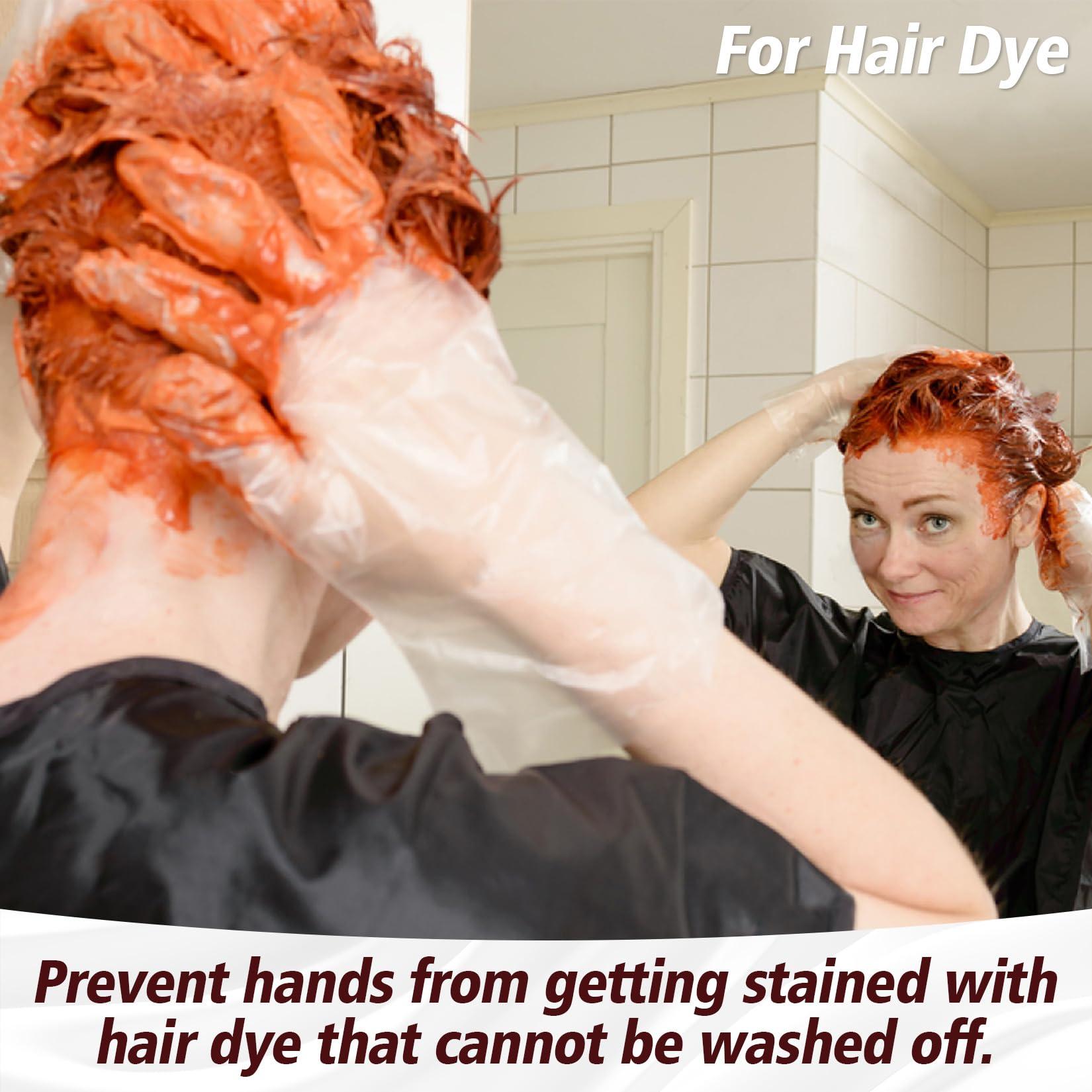 MAQIHAN MAQIHAN 100pcs(50prs) Plastic Gloves Disposable - Thickened Plastic Food Safe Handling Food Prep Service Gloves Clear Food Handler Cooking Serving Gloves Kitchen Restaurant Hair Dye Individual Package