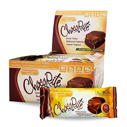 Chocorite ChocoRite - Diet Chocolate Covered Caramels - 16/Box - High Fiber - Low Calorie - No Sugar Added
