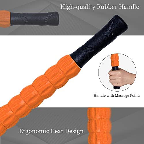 SALIHERI Muscle Roller, Lipo Roller Lymphatic Massager Lipo Massager After Surgery Recovery Muscle Roller Stick Muscle Roller for Legs Massager Roller for Muscles Deep Tissue, Lymphatic Drainage, Orange/Black