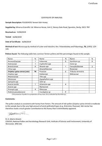 SHAYKHAAN TRADERS 1kg CERTIFIED YEMENI SIDR HONEY RAW-UNPASTEURIZED COLD EXTRACT- REAL MC COY.NEW STOCK