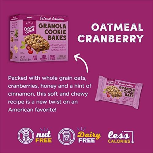 COOPER STREET Cooper Street Granola Cookie Bake - Chewy Granola Bars with Chia, Flax, Buckwheat and Oats in Delicious Oatmeal Cranberry Flavor | Individually Wrapped Healthy Breakfast Bars | 1 oz | 48 Pack