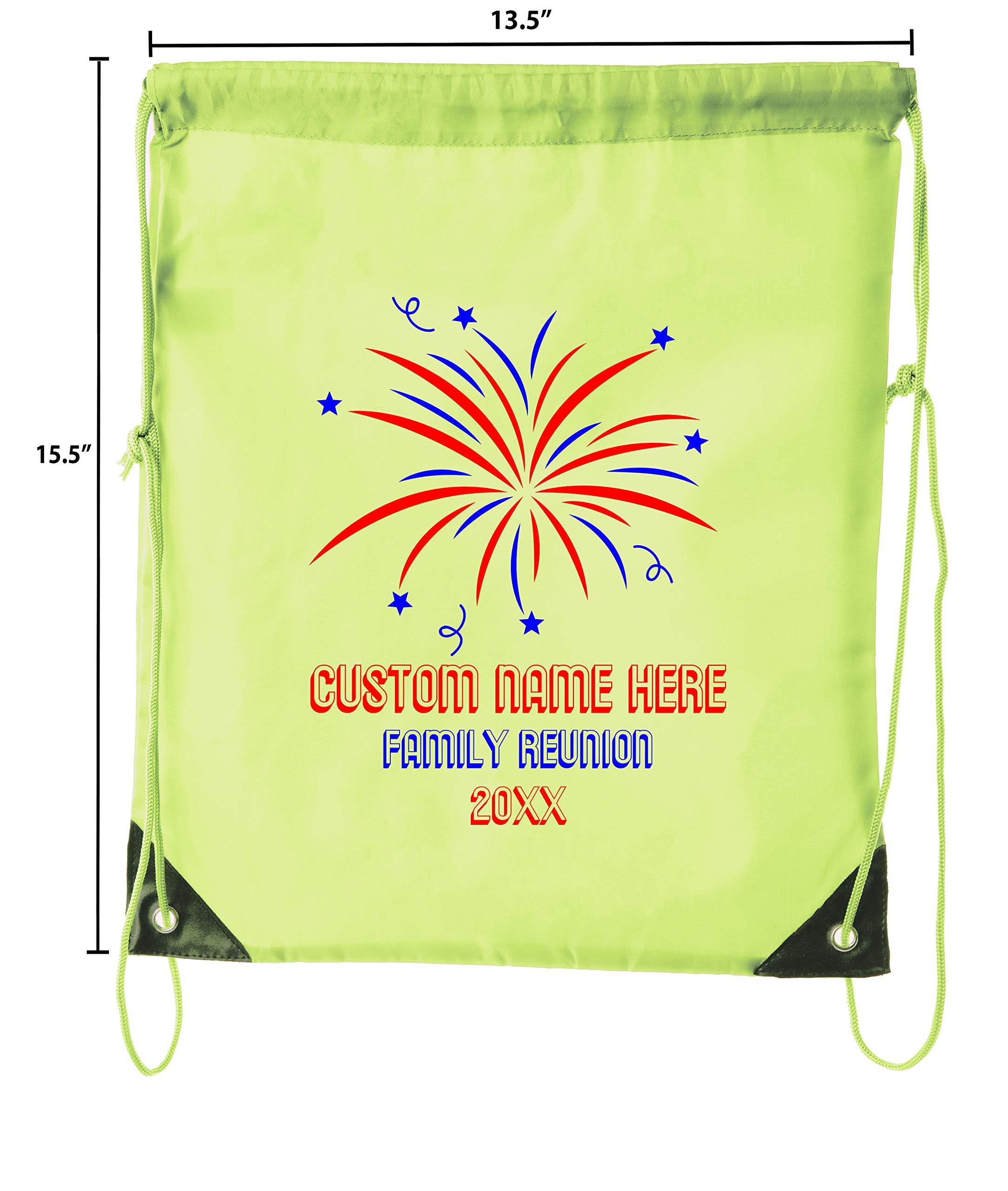 Mato & Hash Fireworks with custom name- Family Reunion Party Favor Gift Bags - 10PK Lime CE2500FAM S36