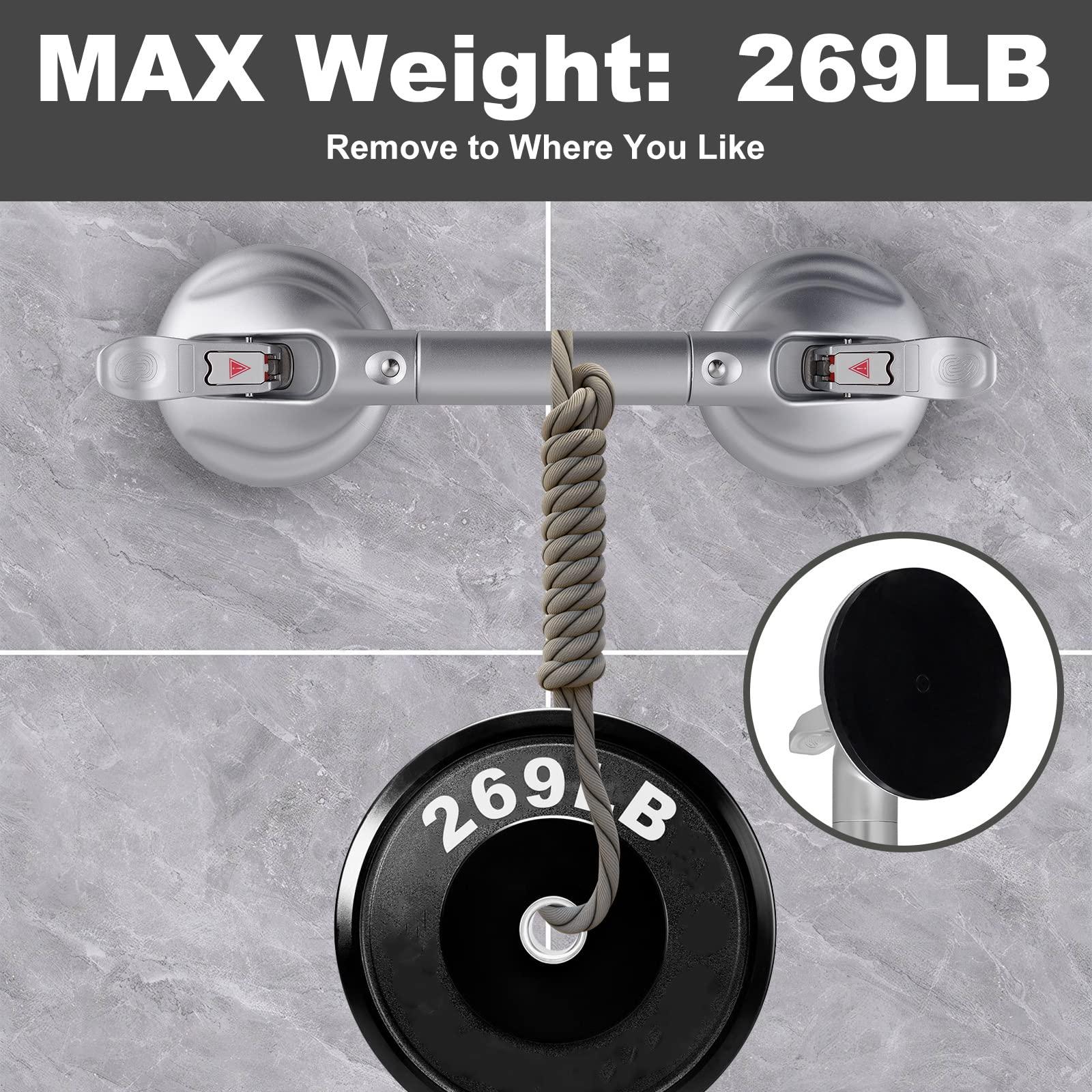 DAREN MEDICAL DAREN MEDICAL Heavy Duty Suction Shower Grab Bar - Toilet Bathroom Bathtub Safety - Shower Handles, Suction Cup Power Up to 250 LB, Perfect for Elderly Seniors(14.5 Inch, Gray Silver)