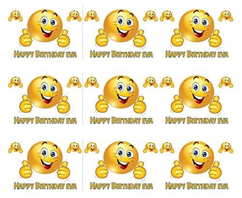 Edible Prints On Cake Smile Face Emoji - Edible Cake Strips - 2.5" x 10.5" Strips (3 pieces/sheet)