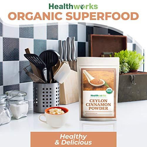 Healthworks Healthworks Ceylon Cinnamon Powder Ground Raw Organic (16 Ounces / 1 Pound) | Keto, Vegan & Non-GMO | Great with Coffee, Tea & Oatmeal | Premium Antioxidant Superfood/Spice (1 Pound)