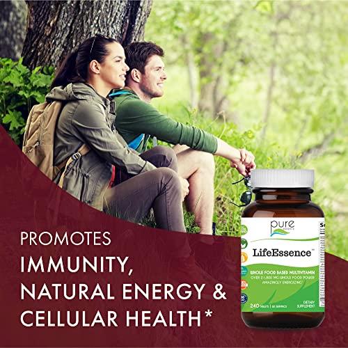 PURE ESSENCE LABS Pure Essence Labs LifeEssence Multivitamin for Women and Men - Natural Herbal Supplement - Vitamin D, Vitamin D3, Vitamin B12, Biotin with Whole Foods (120 Tablets)
