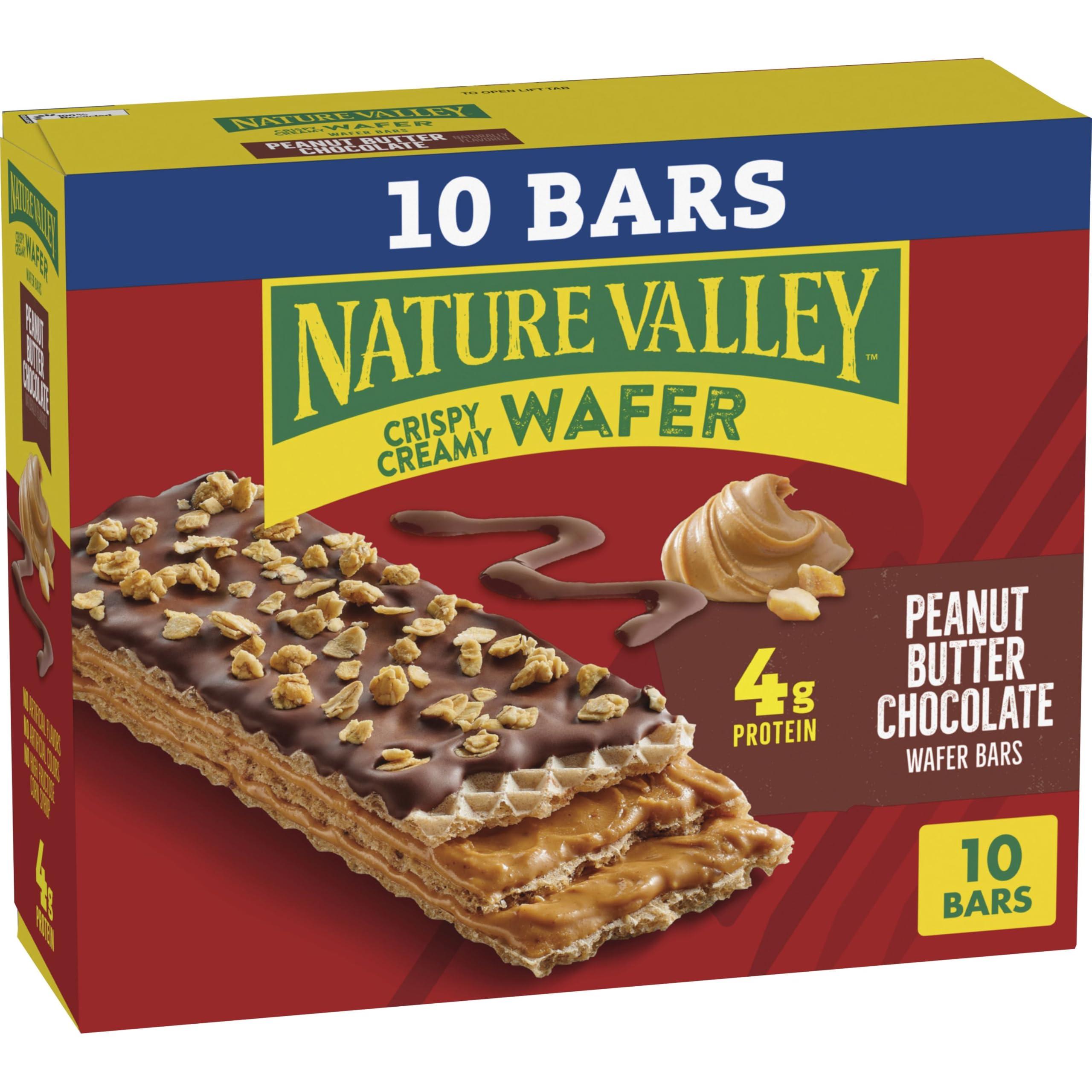 Nature Valley Nature Valley Wafer Bars, Peanut Butter Chocolate Flavored Snacks, 10 Bars, 13 OZ