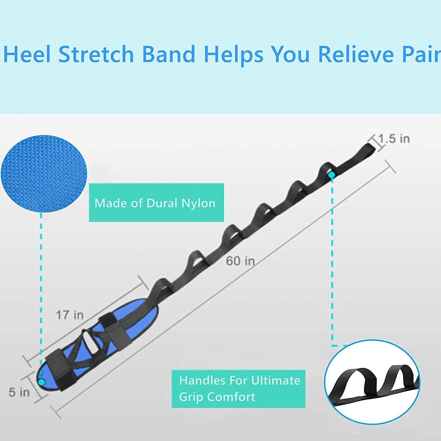Xemz Foot and Calf Stretcher for Plantar Fasciitis, Achilles Tendonitis, Heel Spurs and Foot Drop, Improve Muscle Strength Relief Foot Pain Leg Stretcher Yoga Stretching Strap for Thigh Calf and Hamstring