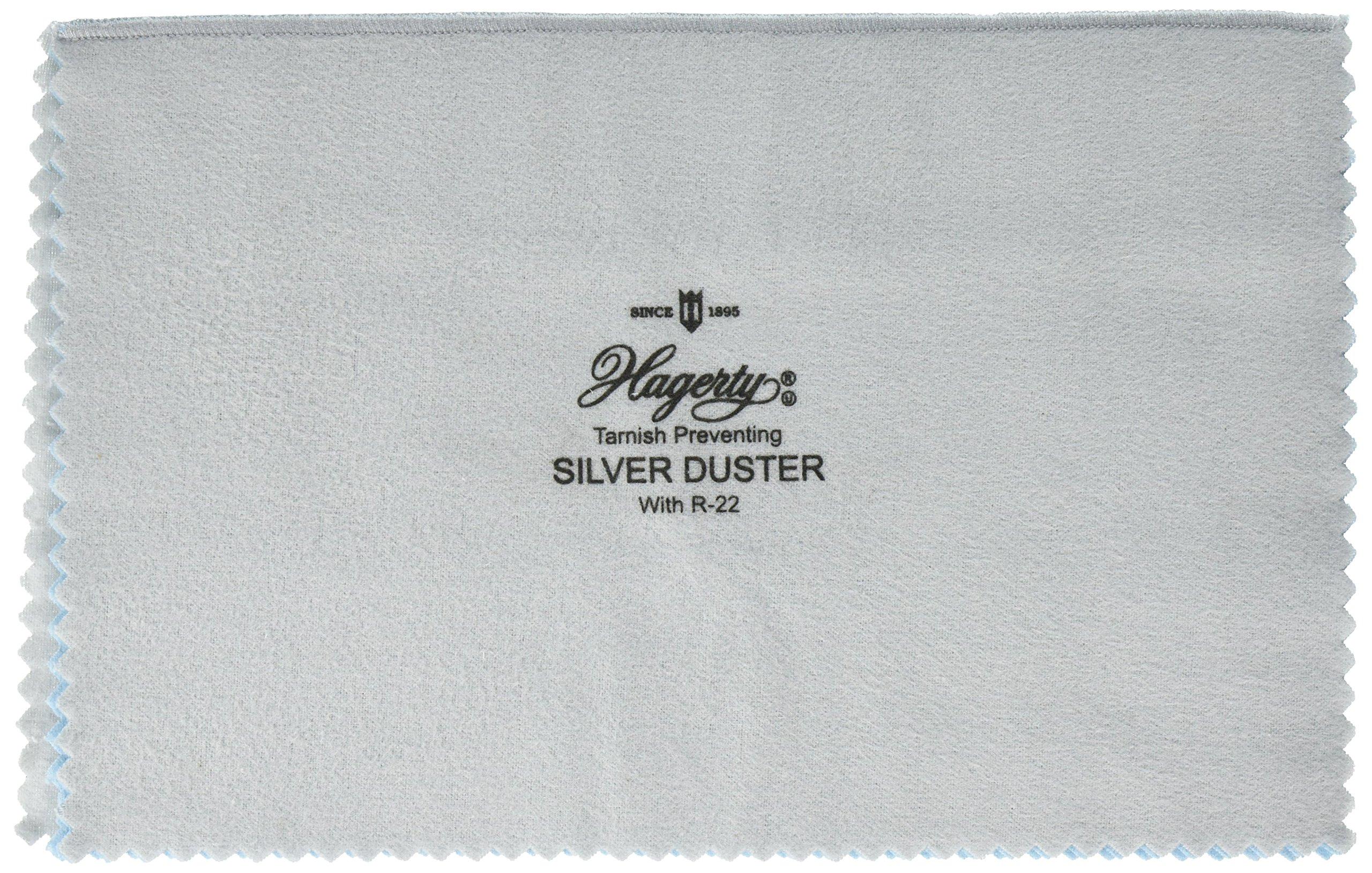 Hagerty Hagerty Silver Duster - 2 Piece Polishing Cleaner Cloth for Holloware, Flatware, and Jewelry, Clean and Remove Tarnish for Sterling Silver, Silver Plate, Gold - 12\"x15\"