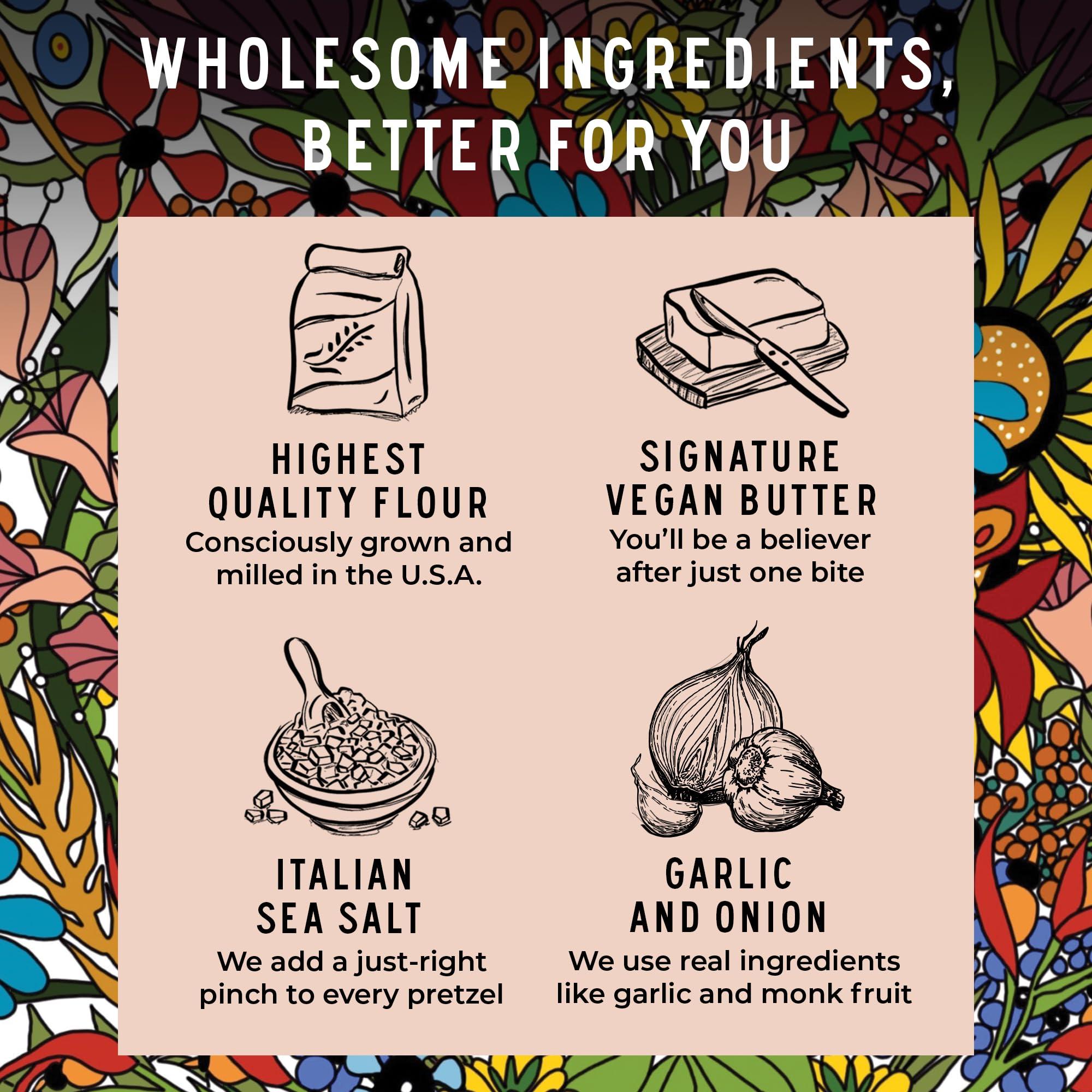 STELLAR SNACKS Stellar Pretzel Braids Maui Monk Mini 24 Snack Packs (1.5 oz each) Maui Onion and Monk Fruit Flavor, Stellar Snacks, Vegan Kosher Peanut-Free Non-GMO, Individual Bags, Pretzel Twists - Made in the USA