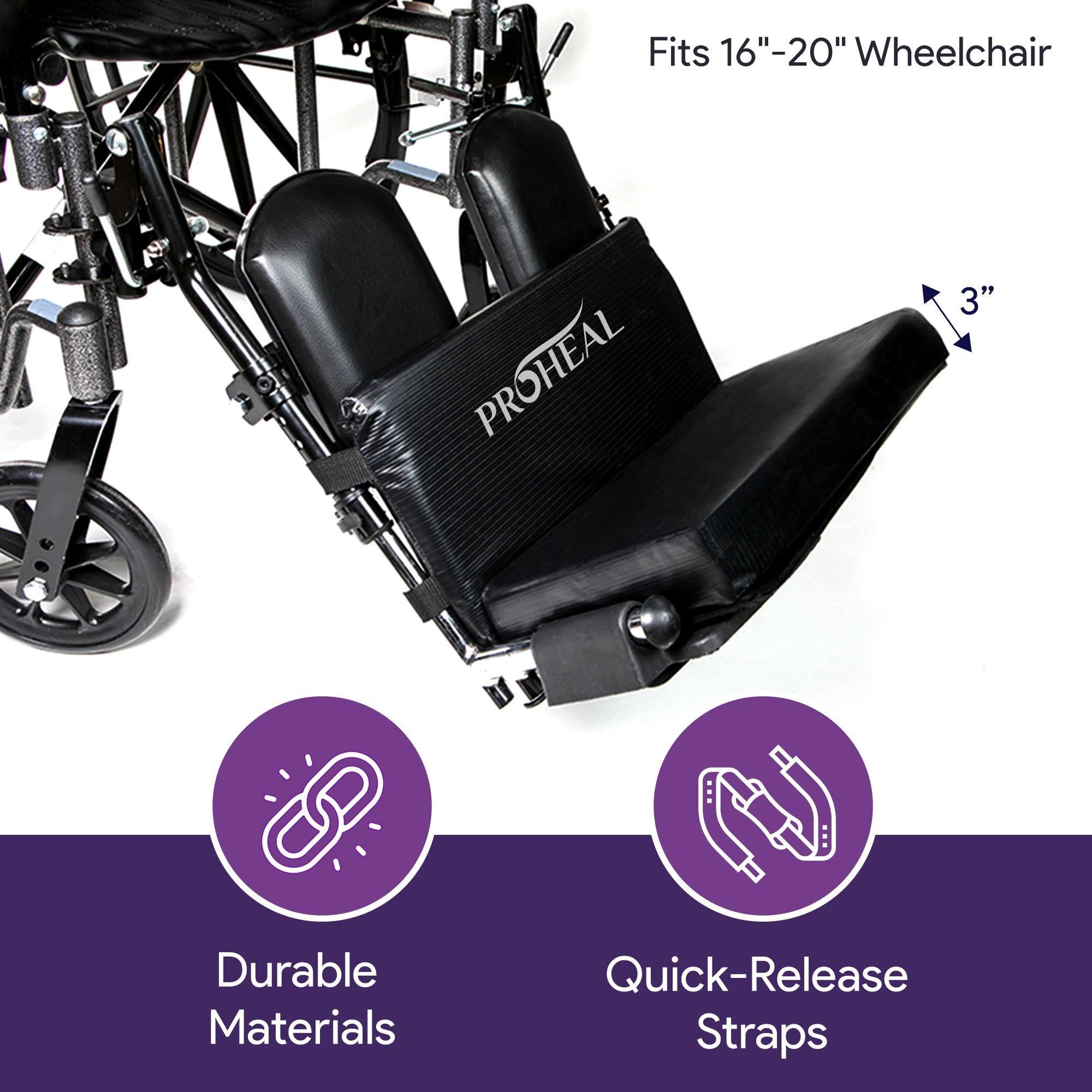 ProHeal Wheelchair Leg Rest Extenders - Prevents Foot Drop and Contact with Wheel Chair Pedal - Wheelchair Accessories to Lift Foot, Align Posture and Seat Position - 16\" - 20\" - 3\" High