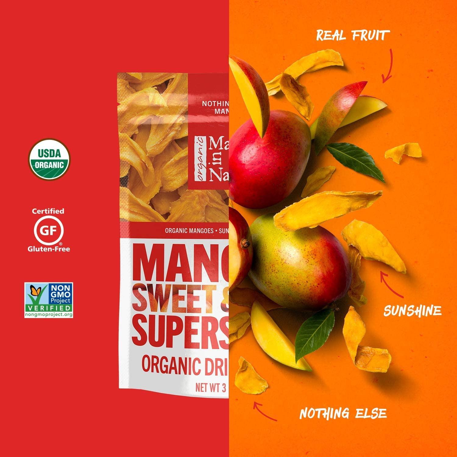 Made In Nature Made in Nature Organic Dried Fruit, Mangoes, 3oz Bags (Pack of 6)