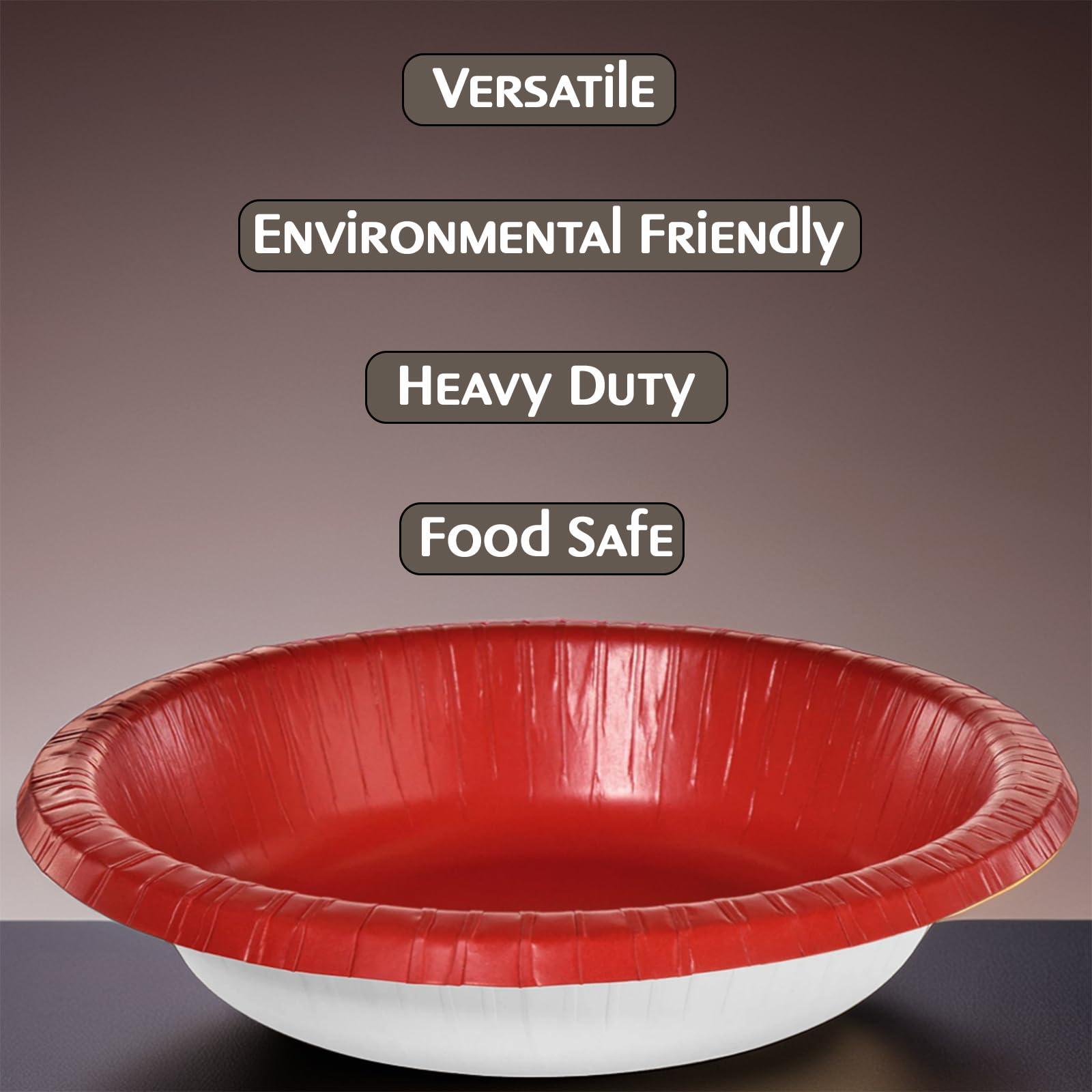 amscan Paper Bowls - 20 oz. - Vibrant & Eco-Friendly Bowls - Ideal for Parties, Events & Special Occasions, Apple Red, Pack of 20