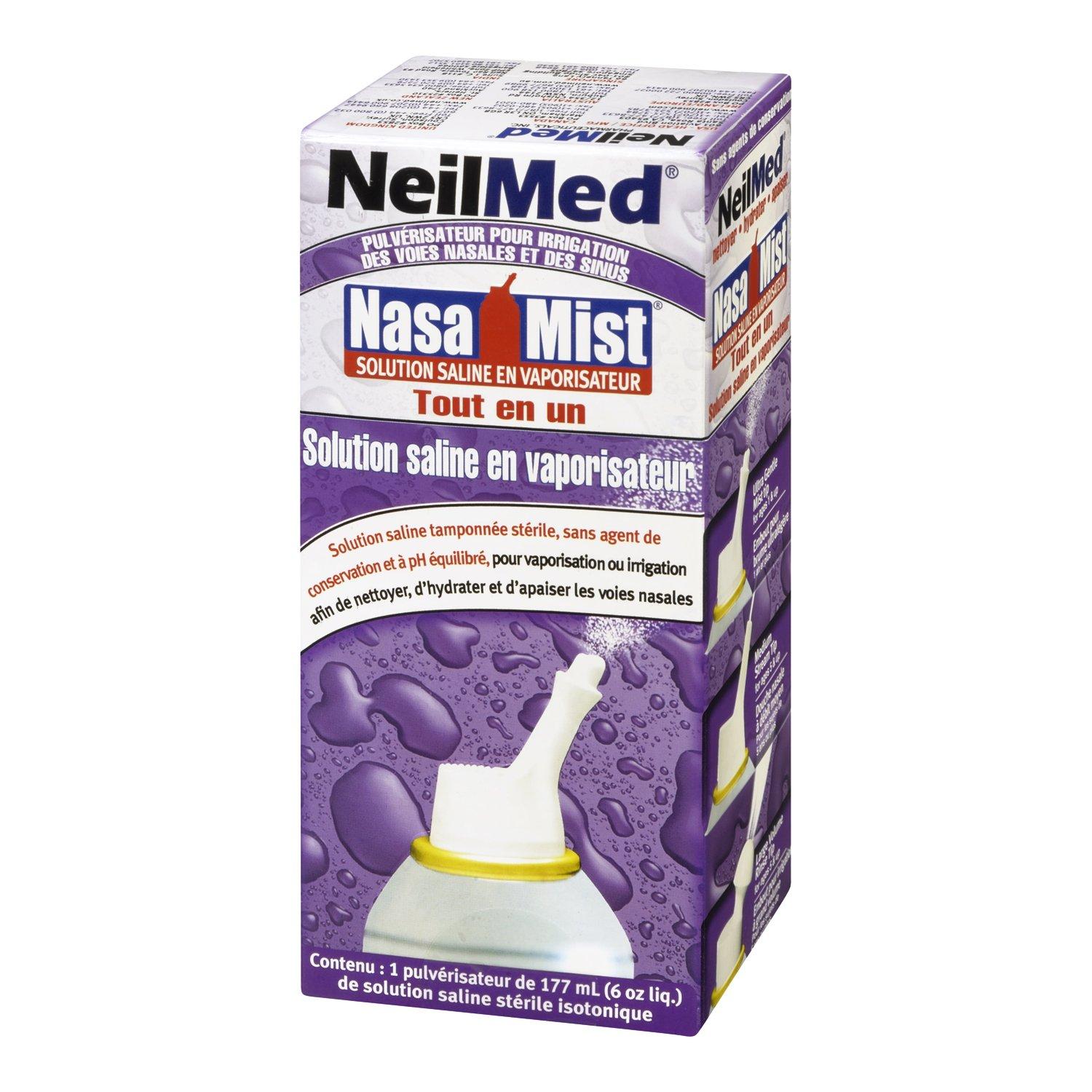NeilMed NeilMed NasaMist All in One Multi Purpose Saline Spray, 6.3 Fl Oz & NasaMist Hypertonic Extra Strength Saline Spray,Green 4.5 fl oz (Pack of 1)