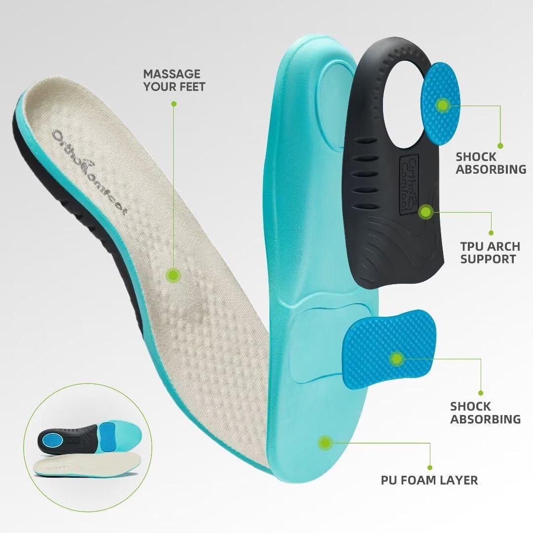 OrthoComfoot Women\'s Orthopedic Walking Shoes with Arch Support: Comfortable Orthotic Running Sneakers for Plantar Fasciitis, Supportive Trip Sneakers with Eva Elastic Thick Sole Beige Size 8