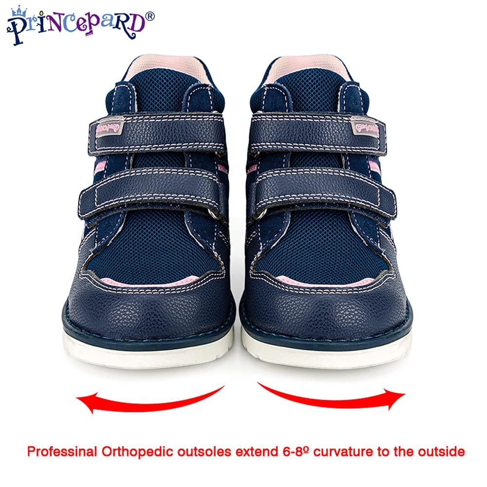 princepard Orthopedic Shoes for Toddlers and Kids, High-top Corrective Sneakers for Boys and Girls with Arch and Ankle Support, Non-Slip Soles