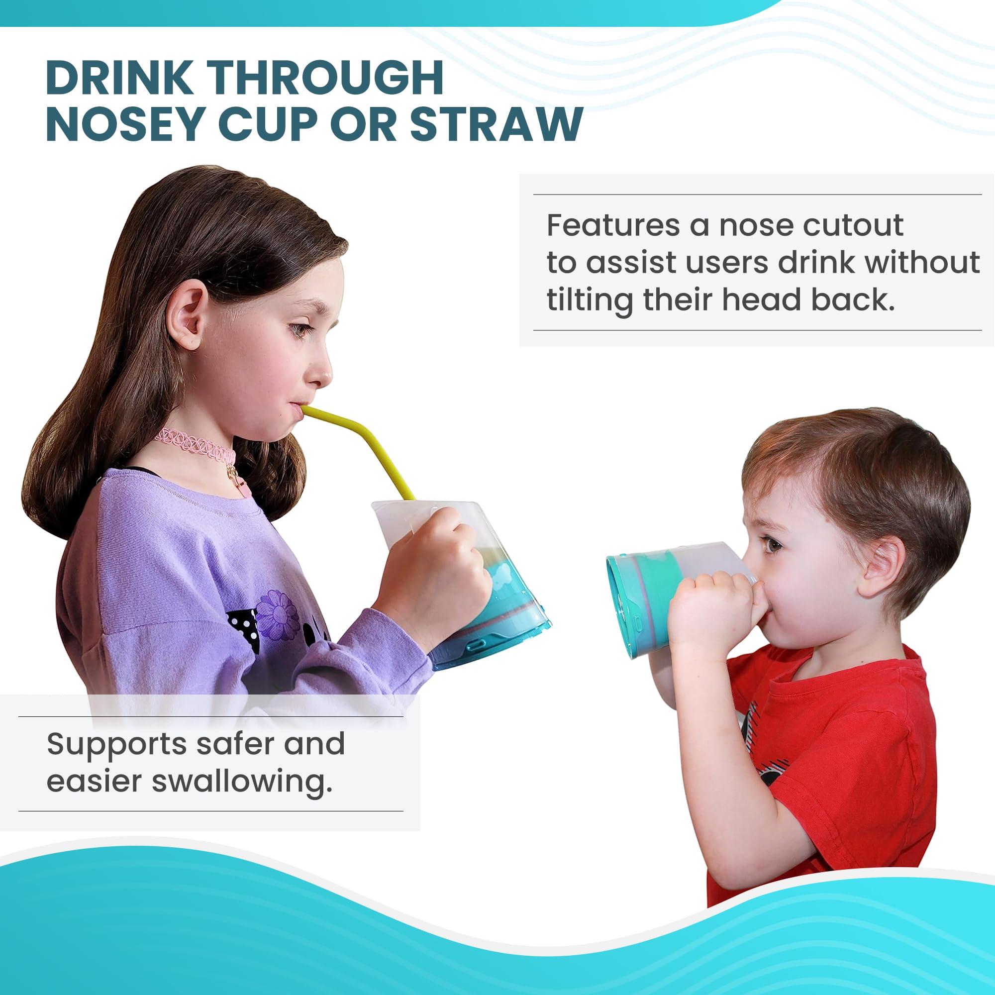 RiJe RiJe Petite Dysphagia Regulating Drinking Cup for Difficulty Swallowing Disorders (5 oz) Controlled Sips Cup Prevents Aspiration - 2 Handles for Secure Grip - Adjustable 4cc-12cc, Made in Canada