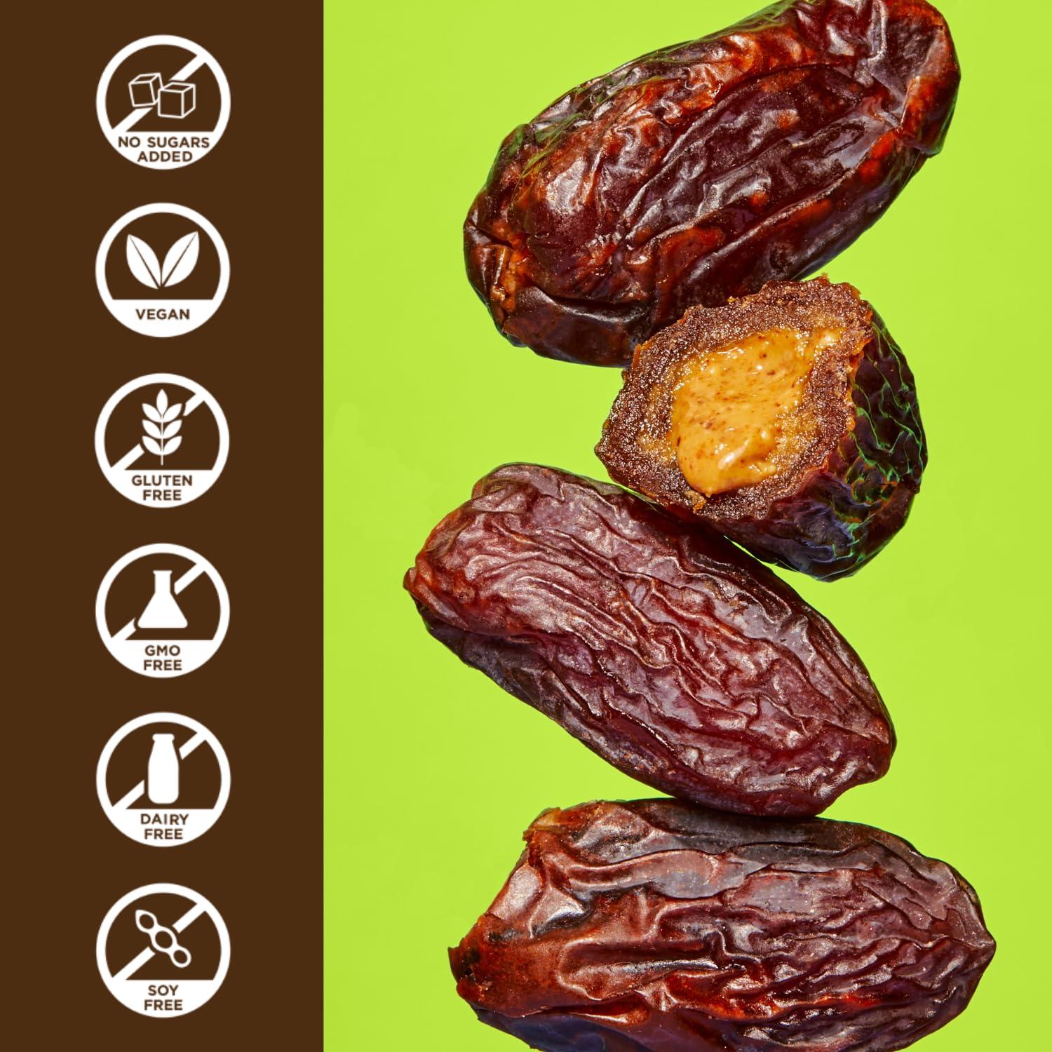 realsy Realsy Almond Butter Filled Medjool Dates, Organic Dates with No Sugar Added, Gluten-Free, Vegan, Good Source of Fiber, Low Glycemic Index, All Natural Healthy Snack, (10 Pack)