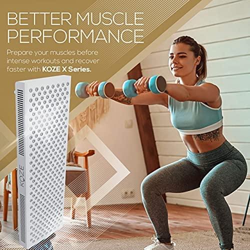 KOZE KOZE Red Light Therapy for Body 1500 watt - 300 Dual LEDs 660 & 850nm Red & Near Infrared NIR Light Therapy Device, Flicker Free No EMF, Clinical Grade Anti-Aging, Workout Recovery - X Series