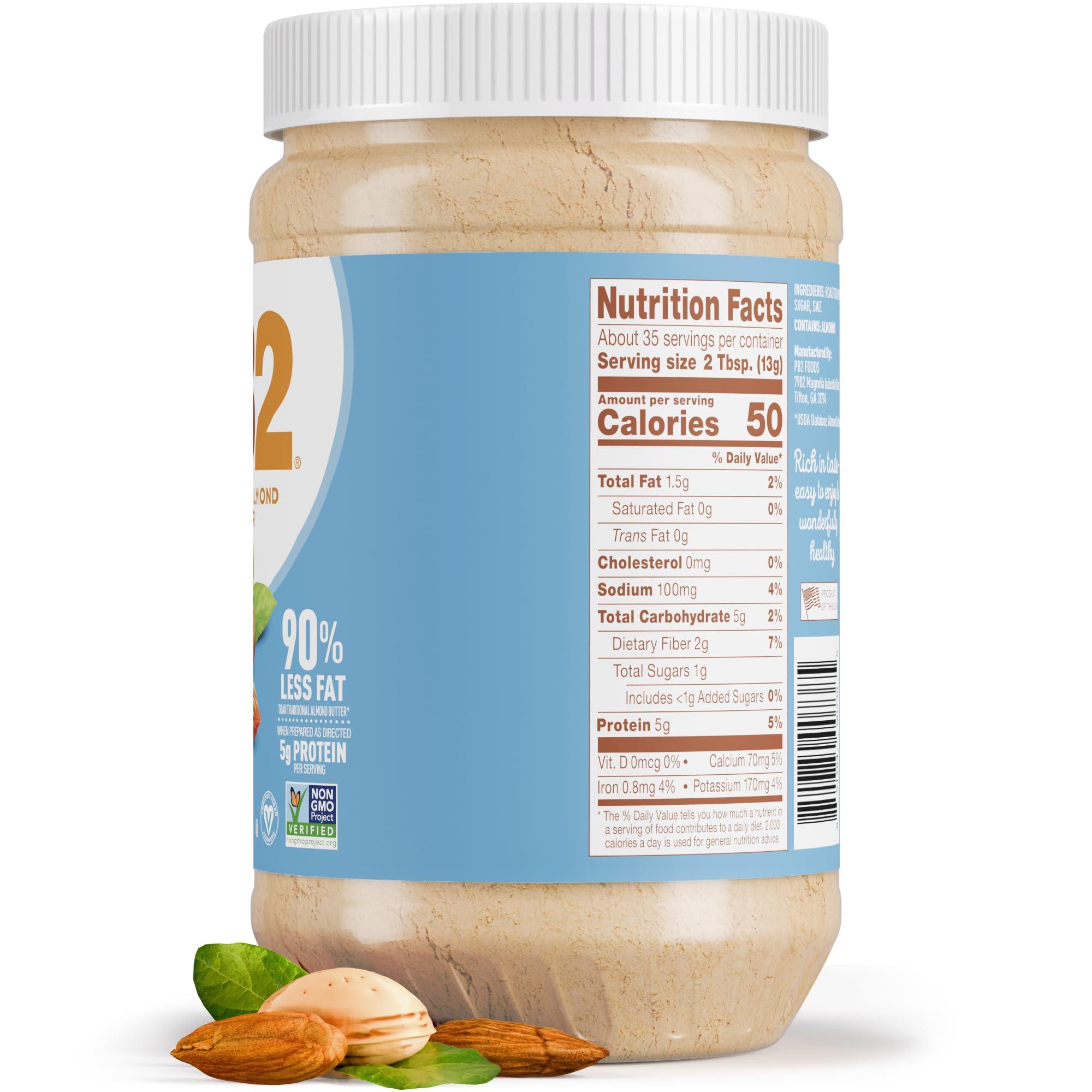PB2 PB2 Powdered Roasted Almond Butter, 16oz Low-Fat Vegan Almond Powder, Low Carb Nut Butter, Non-GMO, Gluten Free, Kosher