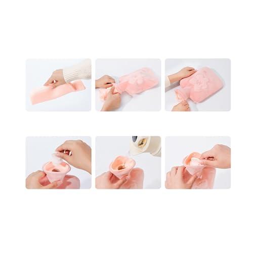 WAOCEO Hot Water Bag Hot Water Bottle Cute Hot Water Bag, Water Injection Warm Hands, Women Waist Hot Compress, for Student and Adult, Small and Large Size Warm Water Bags Rubber Hot Water Bottle (Color : A