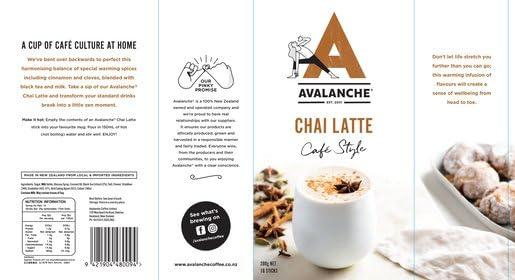 Avalanche Coffee Avalanche Cafe Style Sweet Coffee Box, 10 Sticks (Chai Latte)