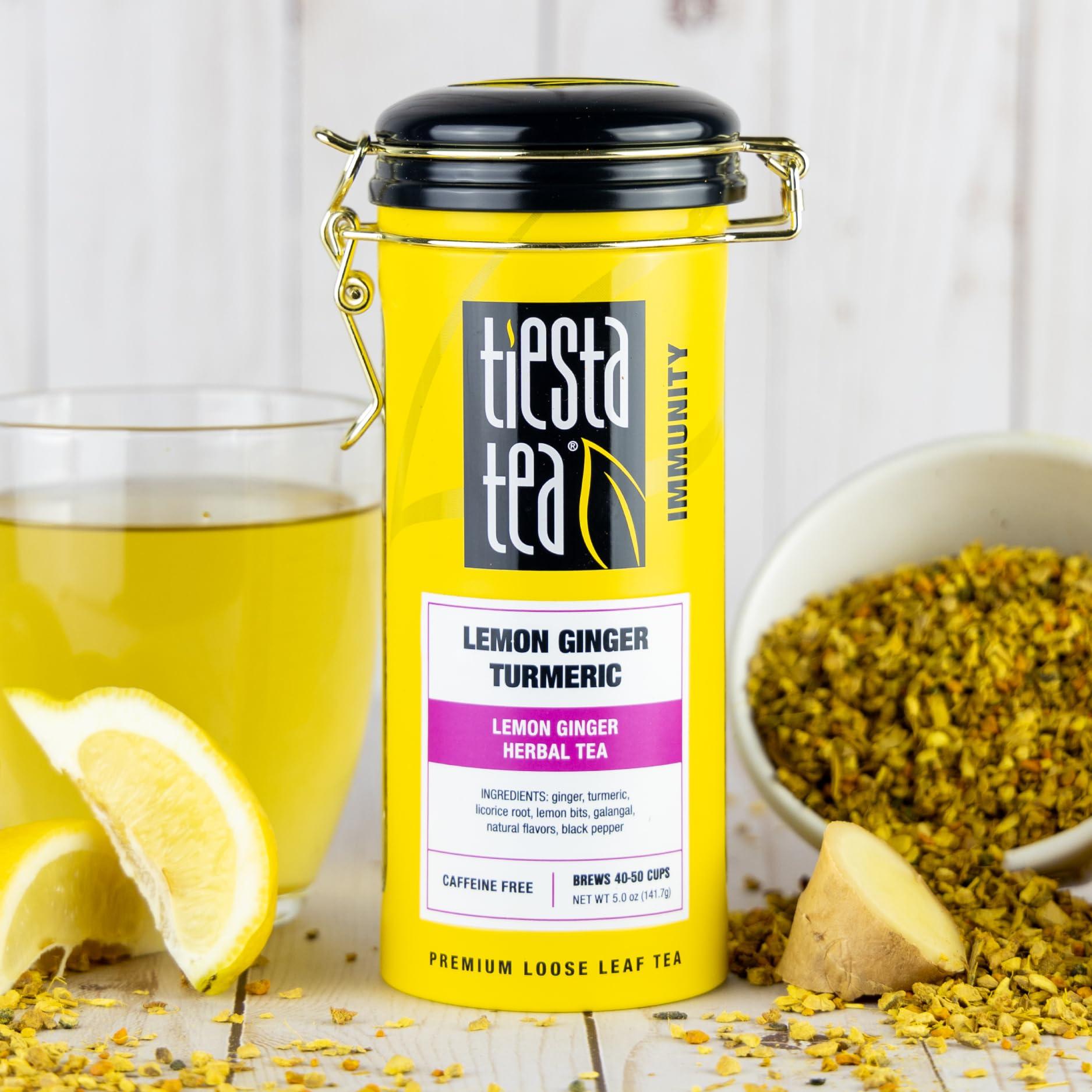 Tiesta Tea Tiesta Tea - Lemon Ginger Turmeric | Lemon Ginger Herbal Tea | Premium Loose Leaf Tea Blend | Non Caffeinated Herbal Tea | Make Hot or Iced Tea & Brews Up to 50 Cups - 5 Ounce Refillable Tin