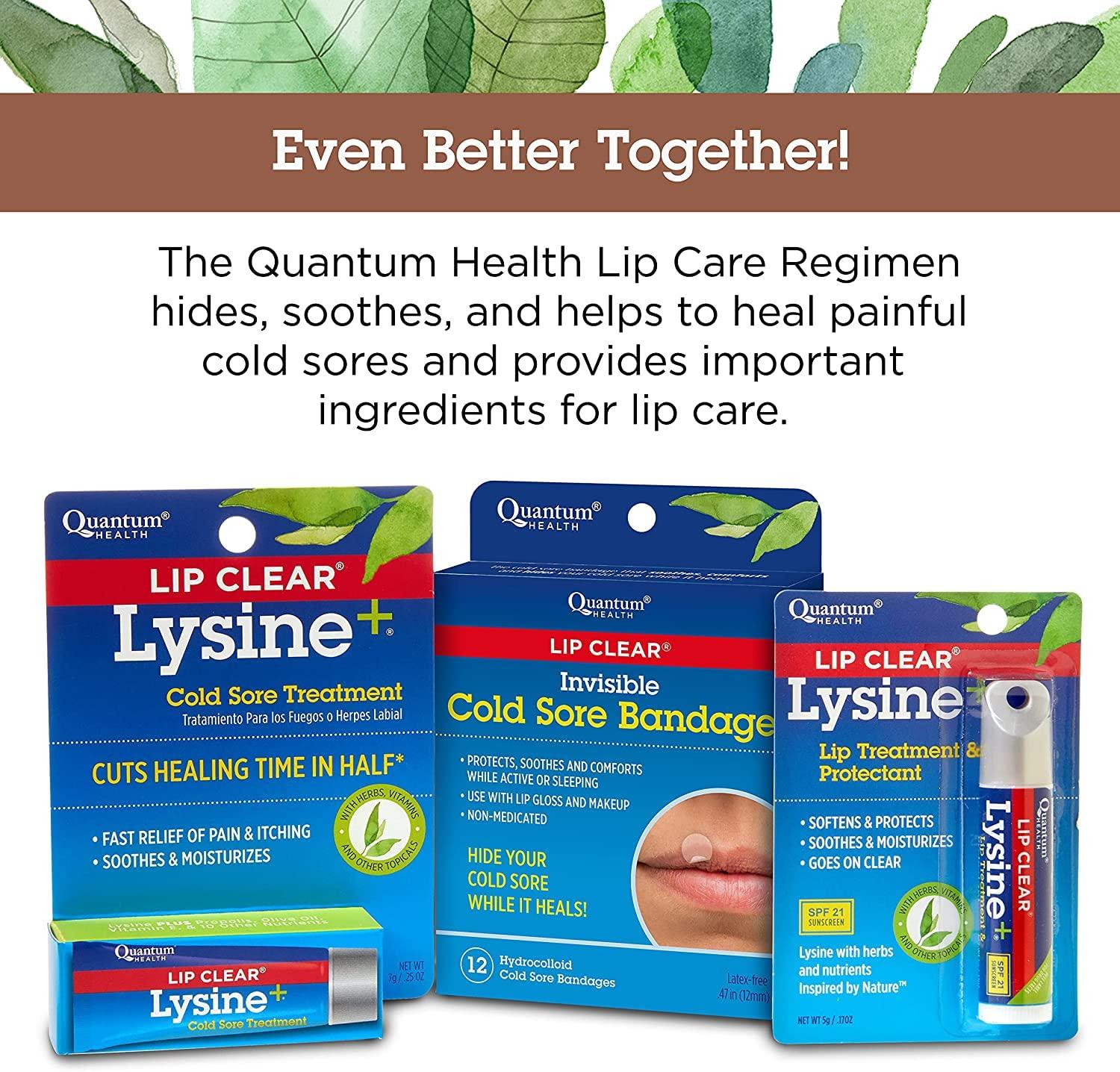 Quantum Research Lip Clear Lysine+ Cold Sore Treatment 0.25 oz ( Pack of 3)