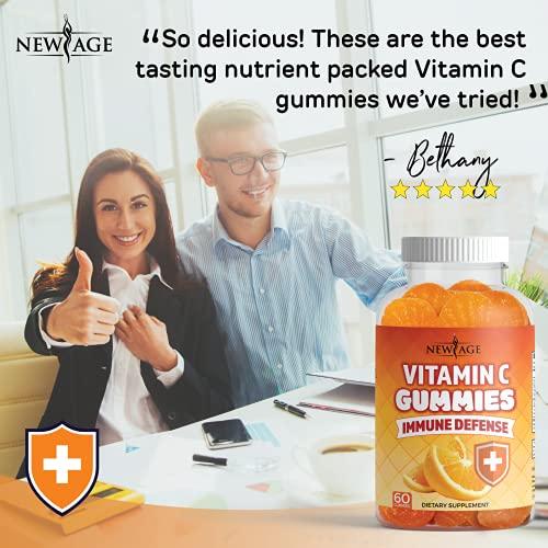 NEW AGE Zinc Gummies - 2 Pack - 50mg High Immune Booster Zinc Supplement, Immune Defense, Powerful Natural Antioxidant, Non-GMO - by New Age (Zinc/Vitamin C)