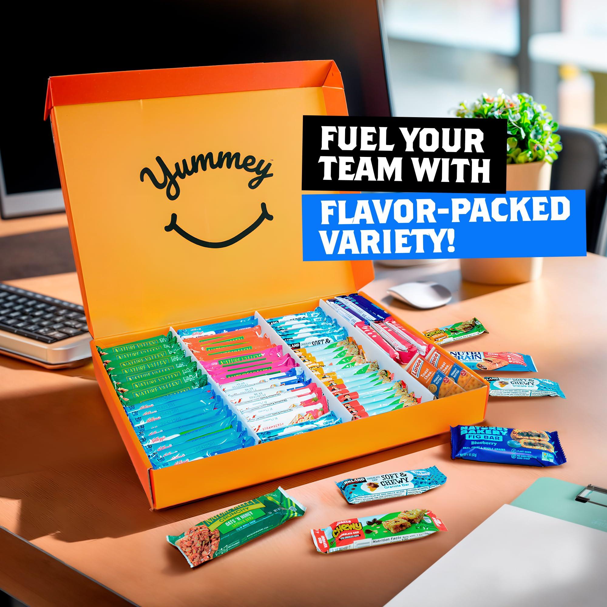 Yummey Granola Bars Bulk Variety Pack - Healthy Granola Bars Variety Snack Box for Office Snacks & Healthy Breakfast Bars - Snacks Variety Pack for Adults and Kids - Granola Bars Bulk (66 Count)