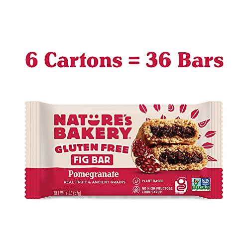 Nature's Bakery Nature’s Bakery Gluten Free Fig Bars, Pomegranate, Real Fruit, Vegan, Non-GMO, Snack bar, 6 boxes with 6 twin packs (36 twin packs)