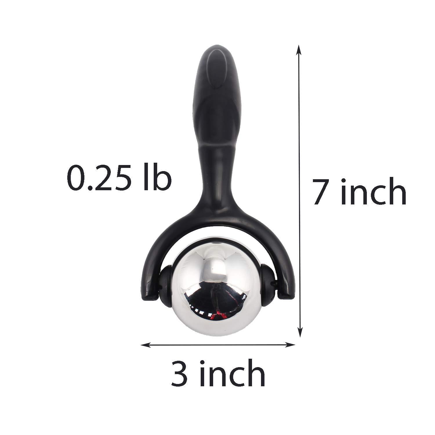 Vinyl Quote Me Vinyl Quote Me Roller Massage Ball - Ergonomic Handle Cold Warm Compression Temperature Keeper Stainless Steel Muscle Pain Relief Body Neck Shoulder Back Leg Calf Therapy Ice Heat Hot-Roller Stick