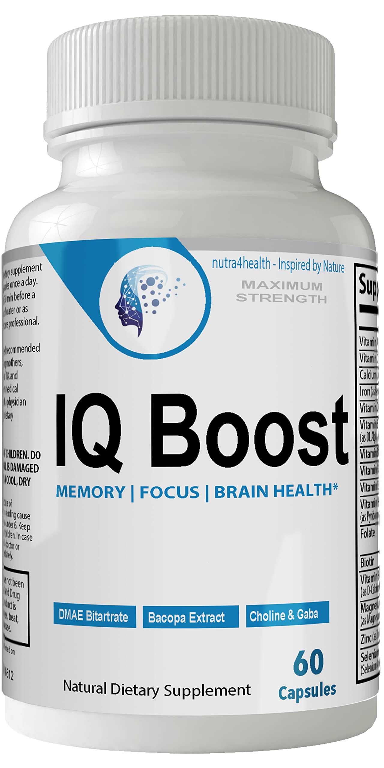 nutra4health LLC IQ Boost Smart Pill Optimal Cognitive Support Brain Omega Original Nootropic Pills Capsules by nutra4health