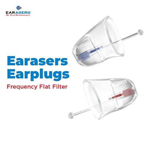 Earasers EARasers Noise Cancelling Earplugs - Reusable Noise Reduction Musicians Earplugs for Concerts, Djs – 19dB Peak Reduction