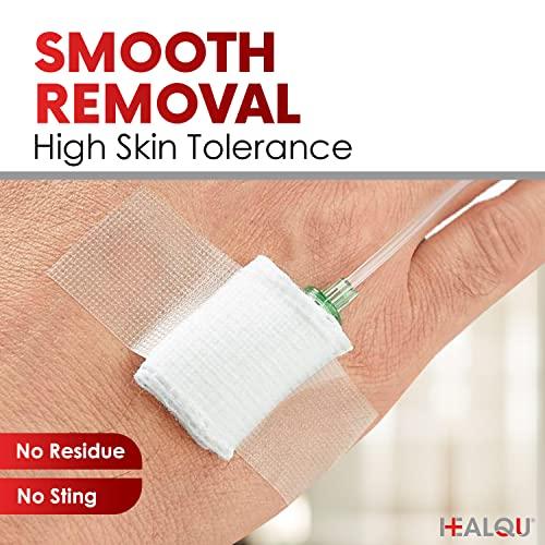 Healqu HEALQU Transparent Medical Tape - Box of 12 Rolls, 1\" x 10yd Surgical Tape with Gentle Adhesion for Sensitive Skin for Wound Care,Tubing, First Aid Supplies - Breathable, Microporous Tape