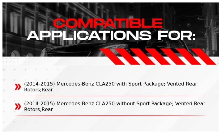 R1 Concepts R1 Concepts Rear Brakes and Rotors Kit |Rear Brake Pads| Brake Rotors and Pads| Ceramic Brake Pads and Rotors |Hardware Kit |fits 2014-2015 Mercedes-Benz CLA250